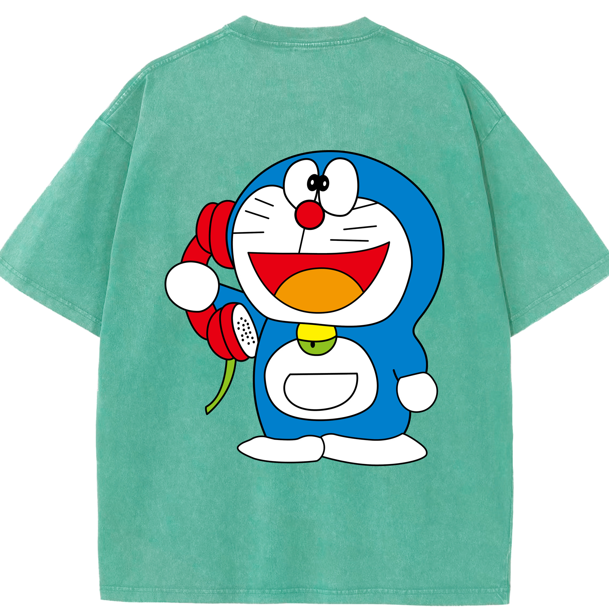 （画像用） ドラえもん Doraemon 綿100% ヴィンテージ風 半袖Tシャツ（背面プリント）